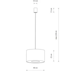 Lampa wisząca CEDRO S beżowa 1xE27