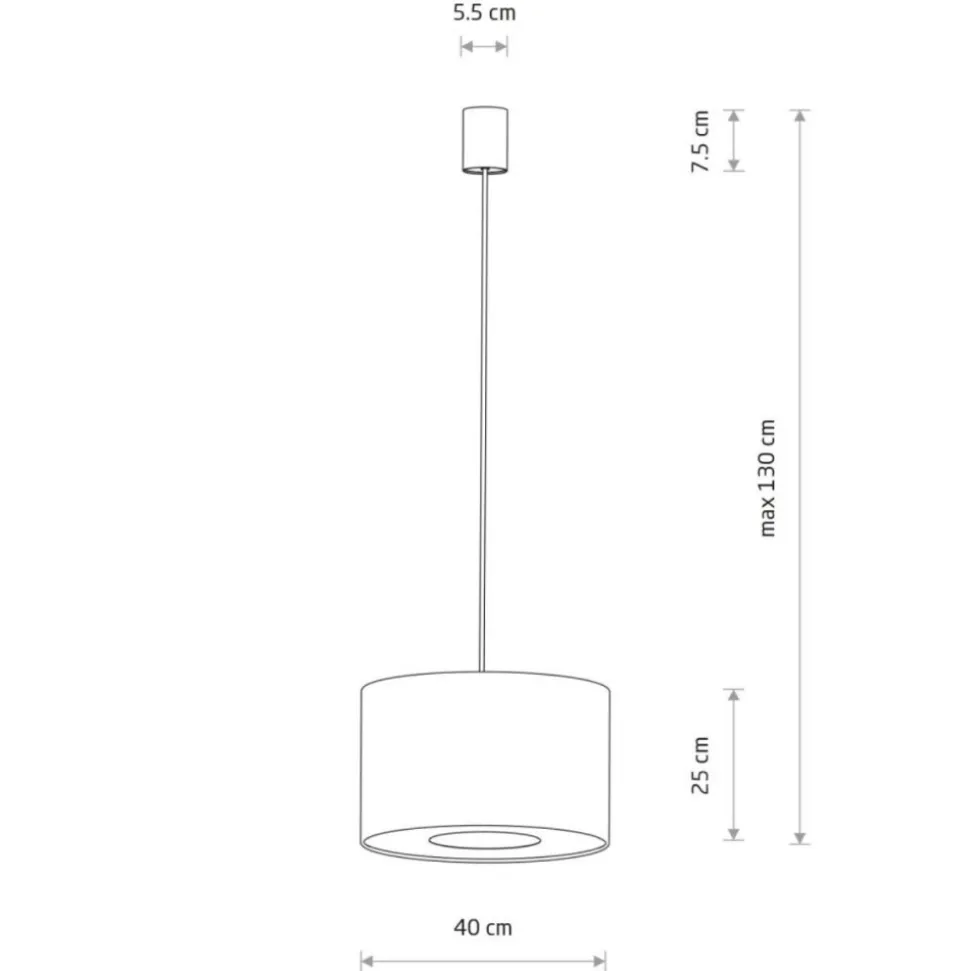 Lampa wisząca CEDRO S beżowa 1xE27