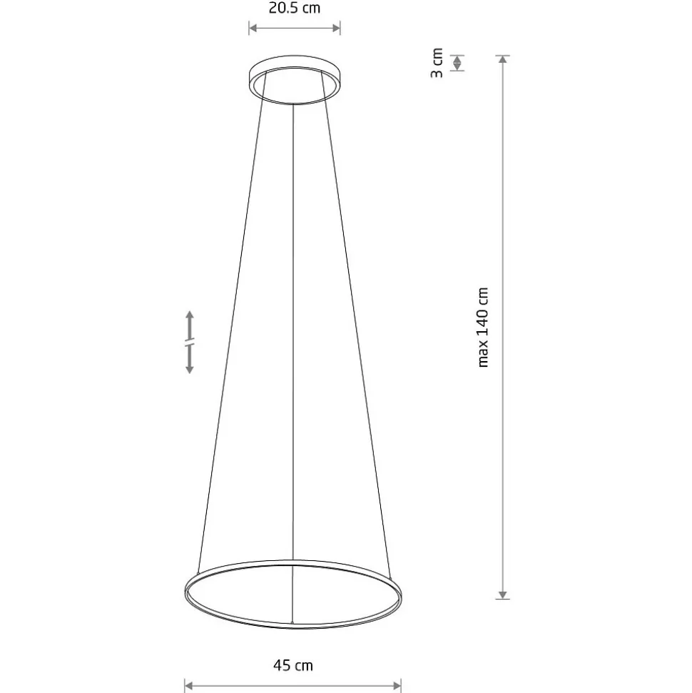 Lampa Wisząca CIRCOLO Czarny 18W LED 4000K 45cm