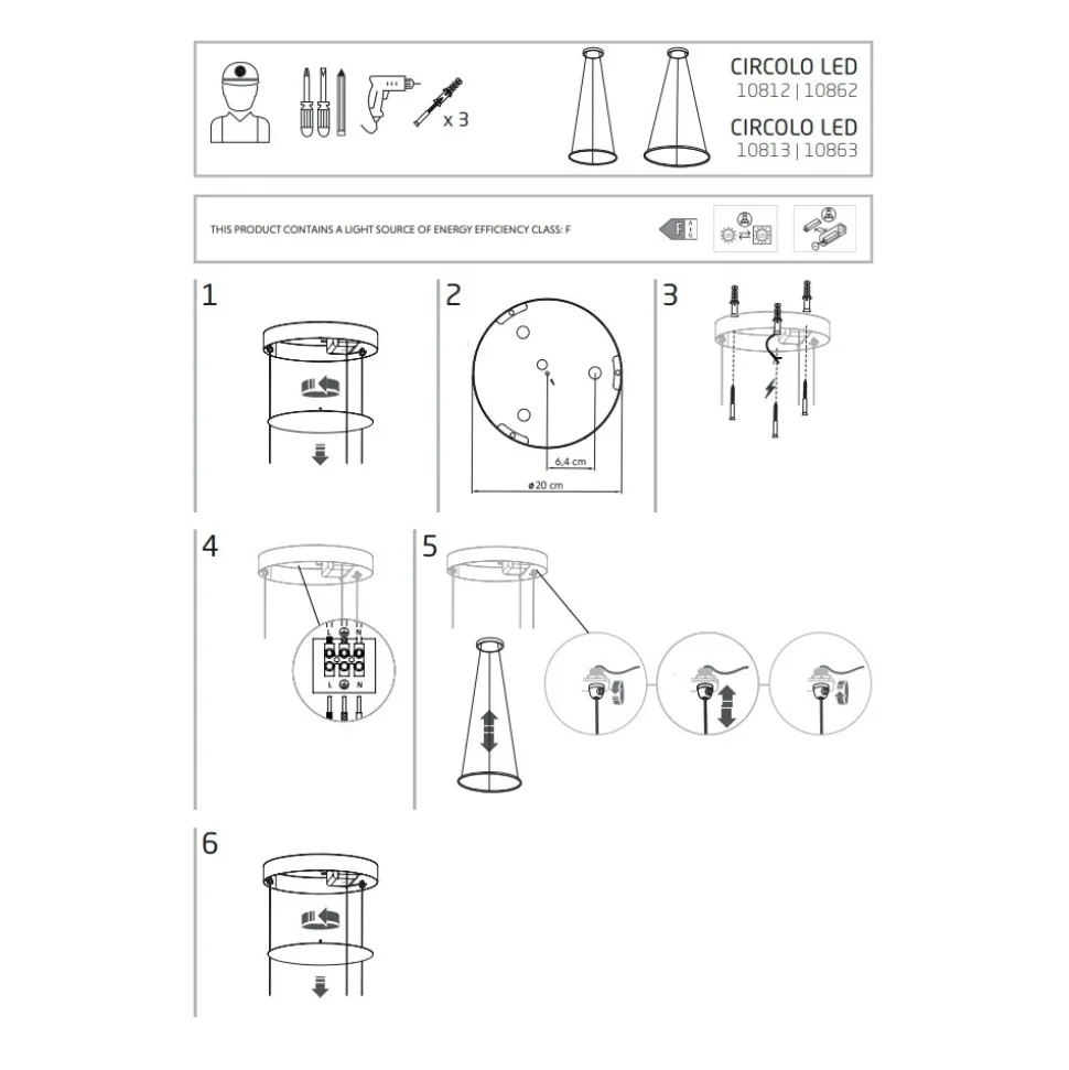 Lampa Wisząca CIRCOLO Czarny 21W LED 4000K 60cm