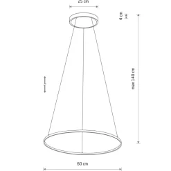 Lampa wisząca CIRCOLO LED M biała 21W 3000K okrągła
