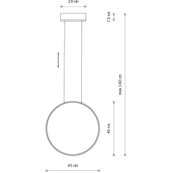 Lampa Wisząca CIRCOLO P Czarny 18W LED 4000K 45cm
