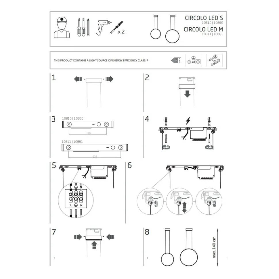 Lampa Wisząca CIRCOLO P Czarny 18W LED 4000K 45cm