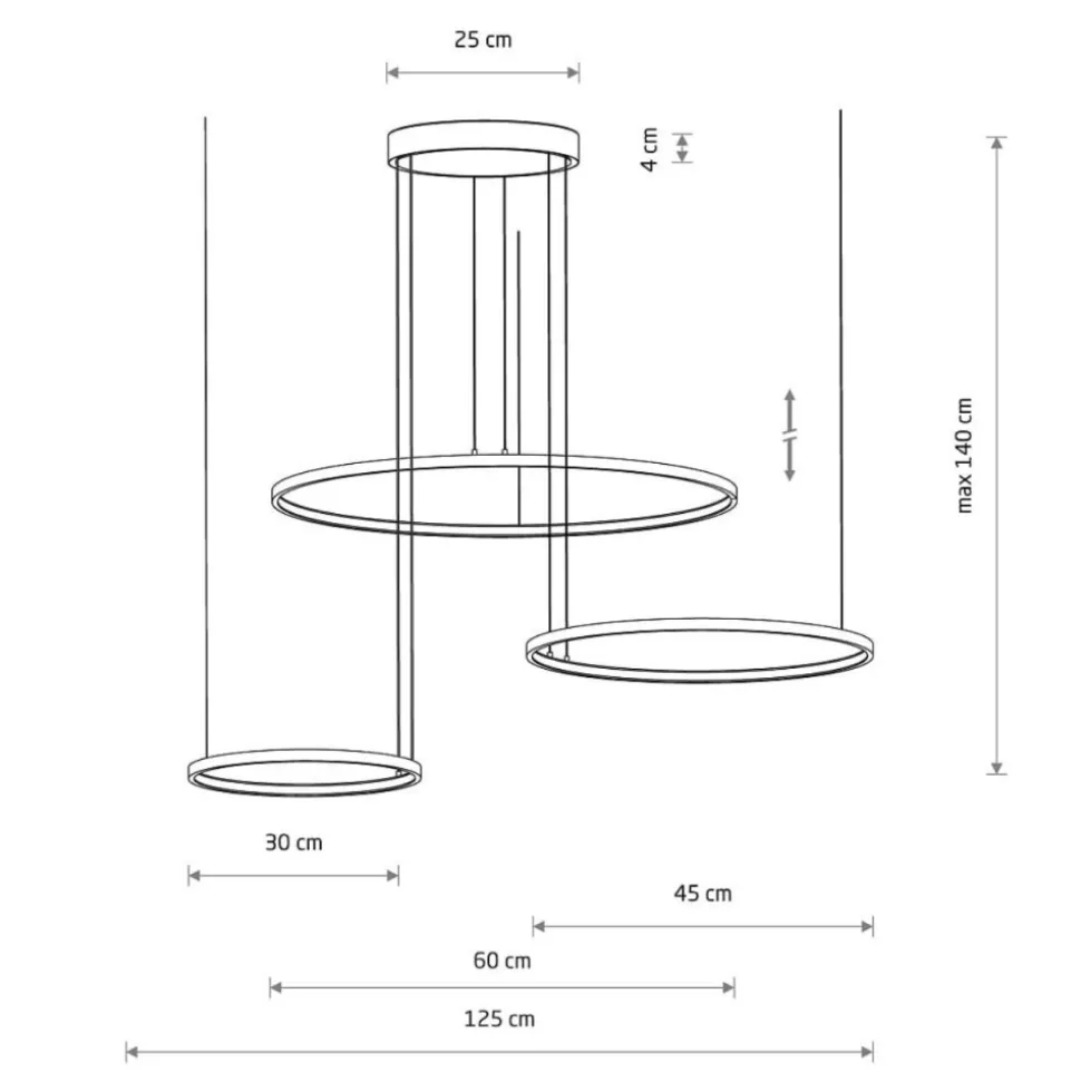 Lampa wisząca CIRCOLO POWER LED czarna 85W 3000K