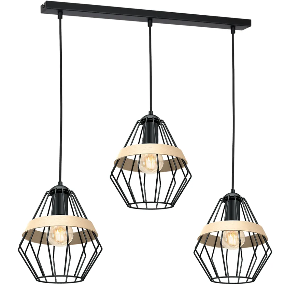 Lampa wisząca CLIFF BLACK 3xE27