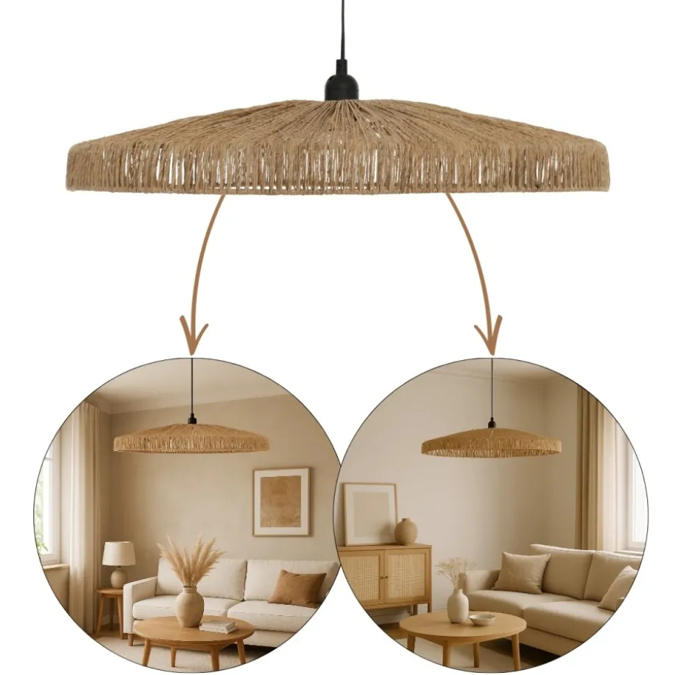 Lampa wisząca 58cm beżowa Bellamy