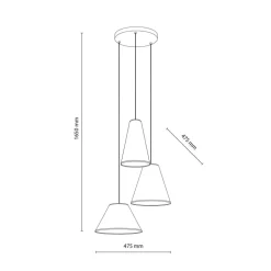 Lampa wisząca CONEA sabia beżowa 3xE27