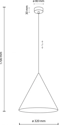 Lampa Wisząca CONO Beżowy Metalowy Klosz 1xE27 32cm