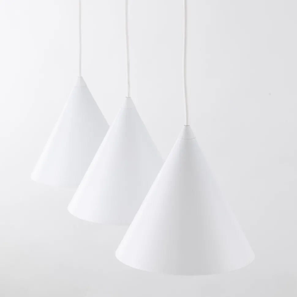 Lampa Wisząca CONO Biały Metalowe Klosze 3xE27
