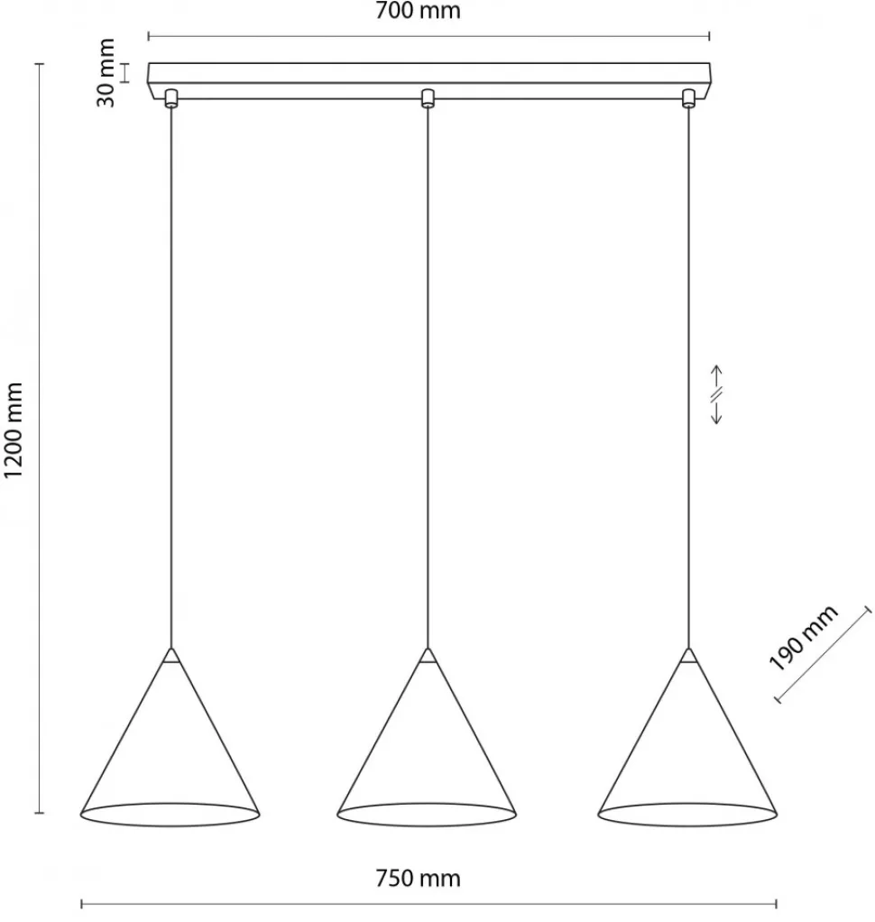Lampa Wisząca CONO Biały Metalowe Klosze 3xE27