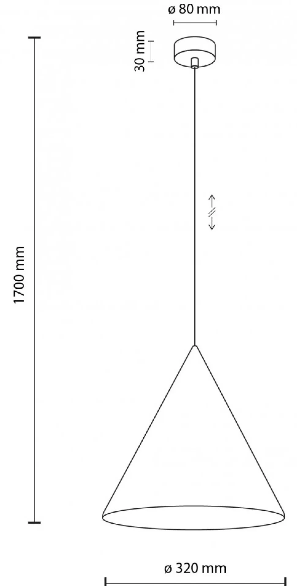 Lampa Wisząca CONO Biały Metalowy Klosz 1xE27 32cm
