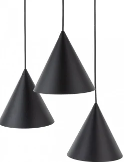 Lampa Wisząca CONO Czarny Metalowe Klosze 3xE27 40cm