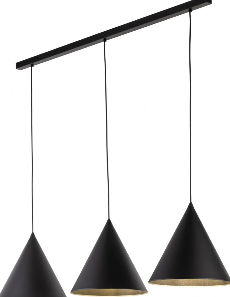 Lampa Wisząca CONO Czarny Metalowe Klosze 3xE27