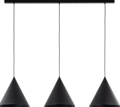Lampa Wisząca CONO Czarny Metalowe Klosze 3xE27
