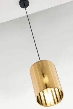 Lampa wisząca CORTINA czarna złoty klosz 1xE27