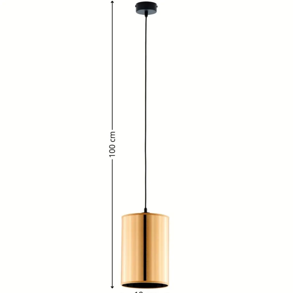 Lampa wisząca CORTINA czarna złoty klosz 1xE27