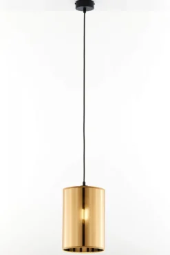 Lampa wisząca CORTINA czarna złoty klosz 1xE27