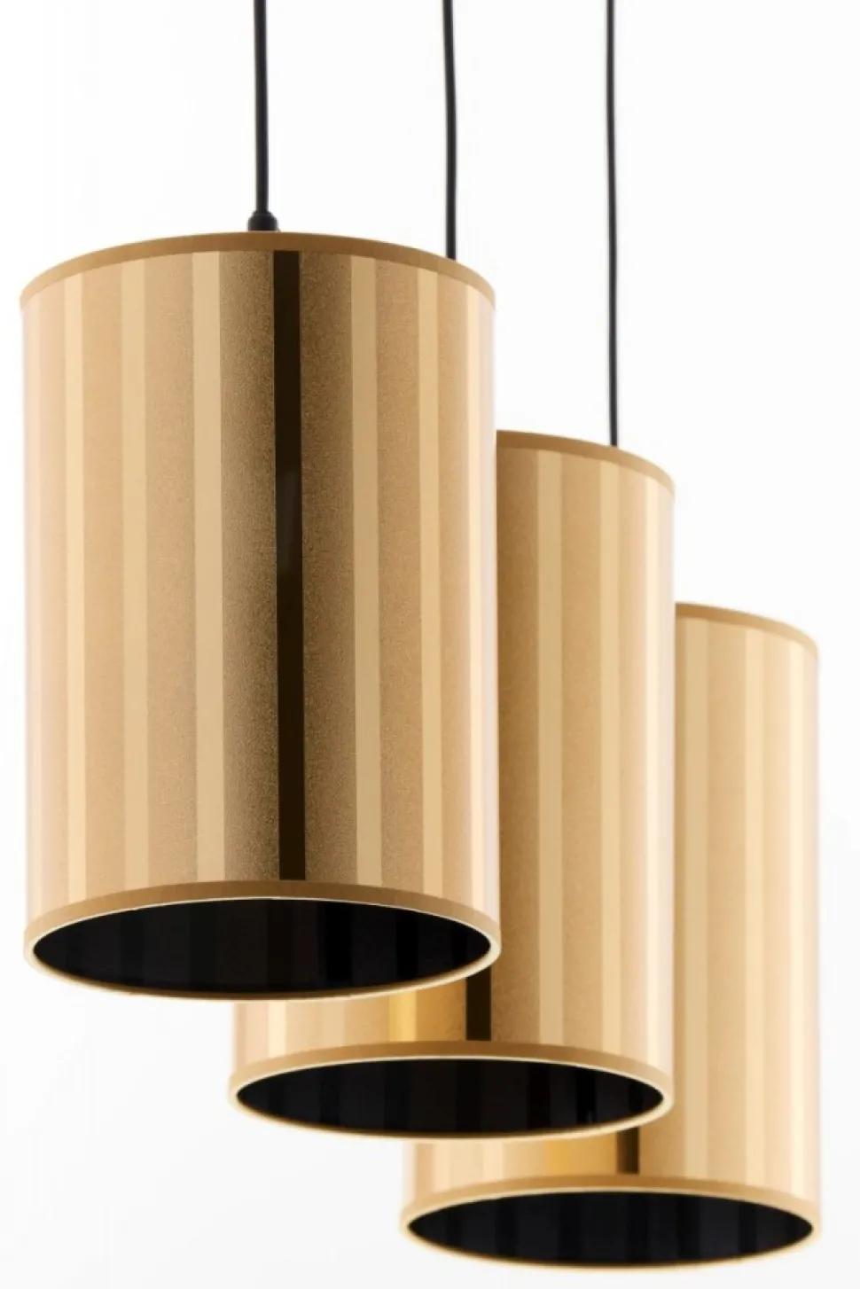 Lampa wisząca CORTINA czarna złoty klosz 3xE27