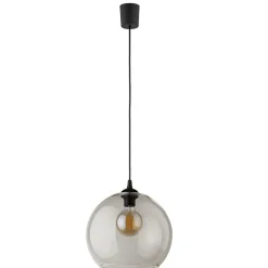 Lampa wisząca CUBUS czarna klosz grafit 1xE27 30 cm