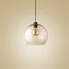 Lampa Wisząca CUBUS Czarny Bursztynowy Szklany Klosz 1xE27 30cm