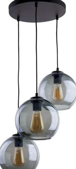 Lampa Wisząca CUBUS Czarny Grafitowy Szklane Klosze 3xE27