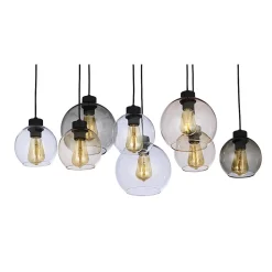 Lampa Wisząca CUBUS Wielokolorowy Szklane Klosze 8xE27