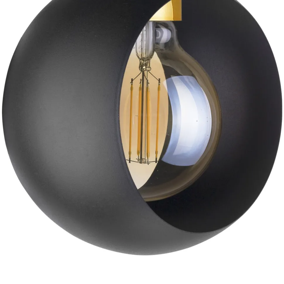 Lampa Wisząca CYKLOP Czarny Złoty 1xE27