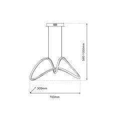 Lampa wisząca czarna Tesoro 48W LED
