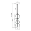 Lampa Wisząca DAPHNE Czarny Szklany Klosz 36W LED 20cm