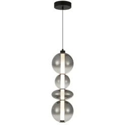 Lampa Wisząca DAPHNE Czarny Szklany Klosz 36W LED 20cm