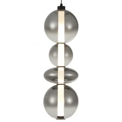 Lampa Wisząca DAPHNE Czarny Szklany Klosz 36W LED 20cm