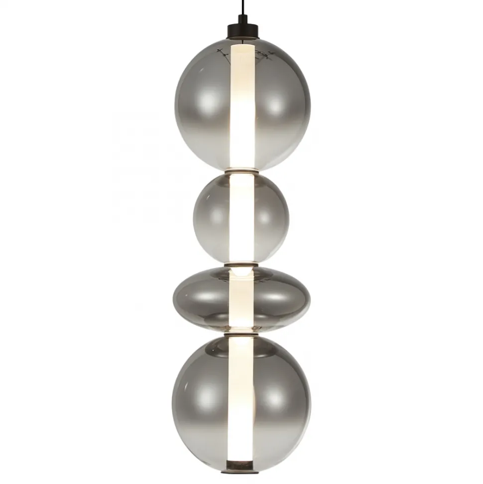 Lampa Wisząca DAPHNE Czarny Szklany Klosz 36W LED 20cm