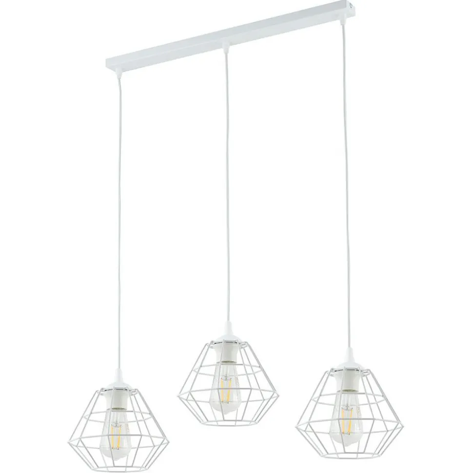Lampa Wisząca DIAMOND Biały Metalowe Klosze 3xE27