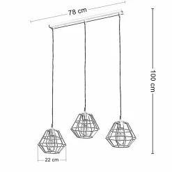 Lampa Wisząca DIAMOND Biały Metalowe Klosze 3xE27