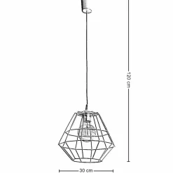 Lampa Wisząca DIAMOND Biały Metalowy Klosz 1xE27 30cm