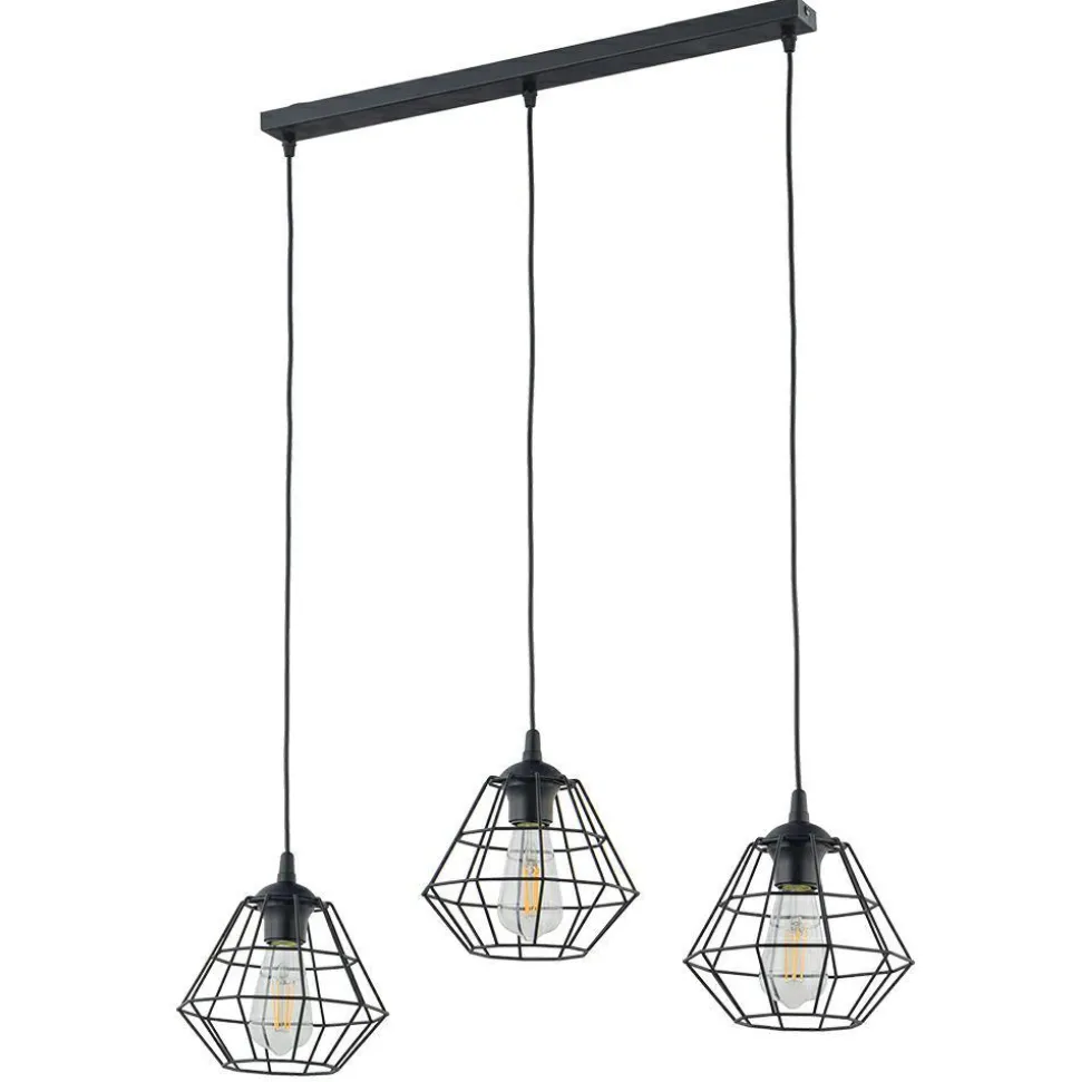 Lampa Wisząca DIAMOND Czarny Metalowe Klosze 3xE27