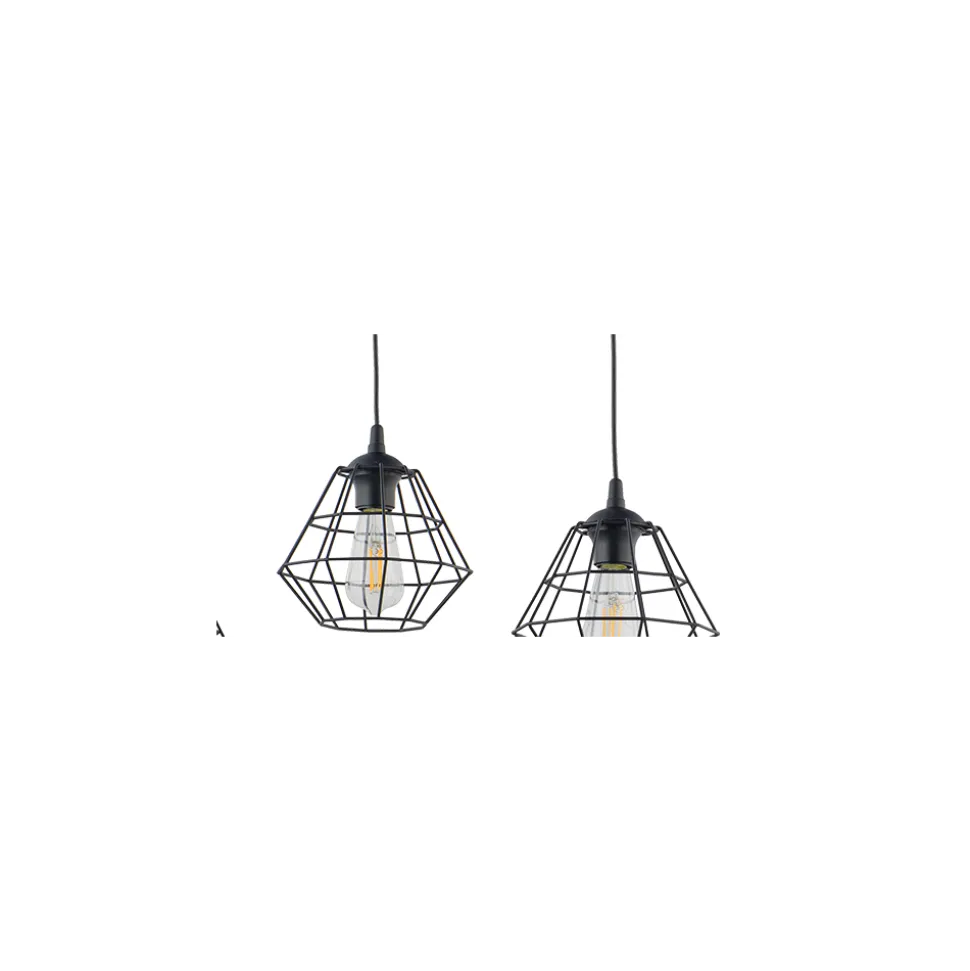 Lampa Wisząca DIAMOND Czarny Metalowe Klosze 3xE27