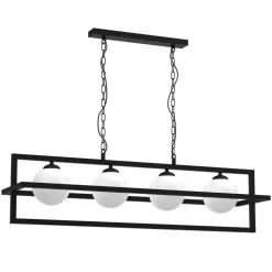 Lampa Wisząca DIEGO Czarny Szklane Klosze 4xE14