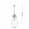 Lampa Wisząca DOMINO Czarny Dymiony Szklany Klosz 1xE27 23 cm