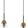 Lampa Wisząca DOMINO Czarny Transparentny Szklany klosz 2xE27