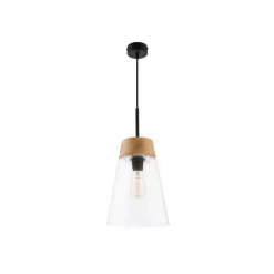 Lampa Wisząca DOMINO Czarny Transparentny Szklany klosz 1xE27 23 cm