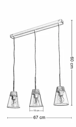 Lampa Wisząca DOMINO I Czarny biały Szklany Klosz 3xE27