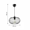 Lampa wisząca druciana 26 cm czarna