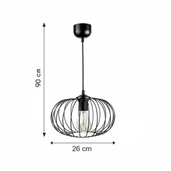 Lampa wisząca druciana 26 cm czarna
