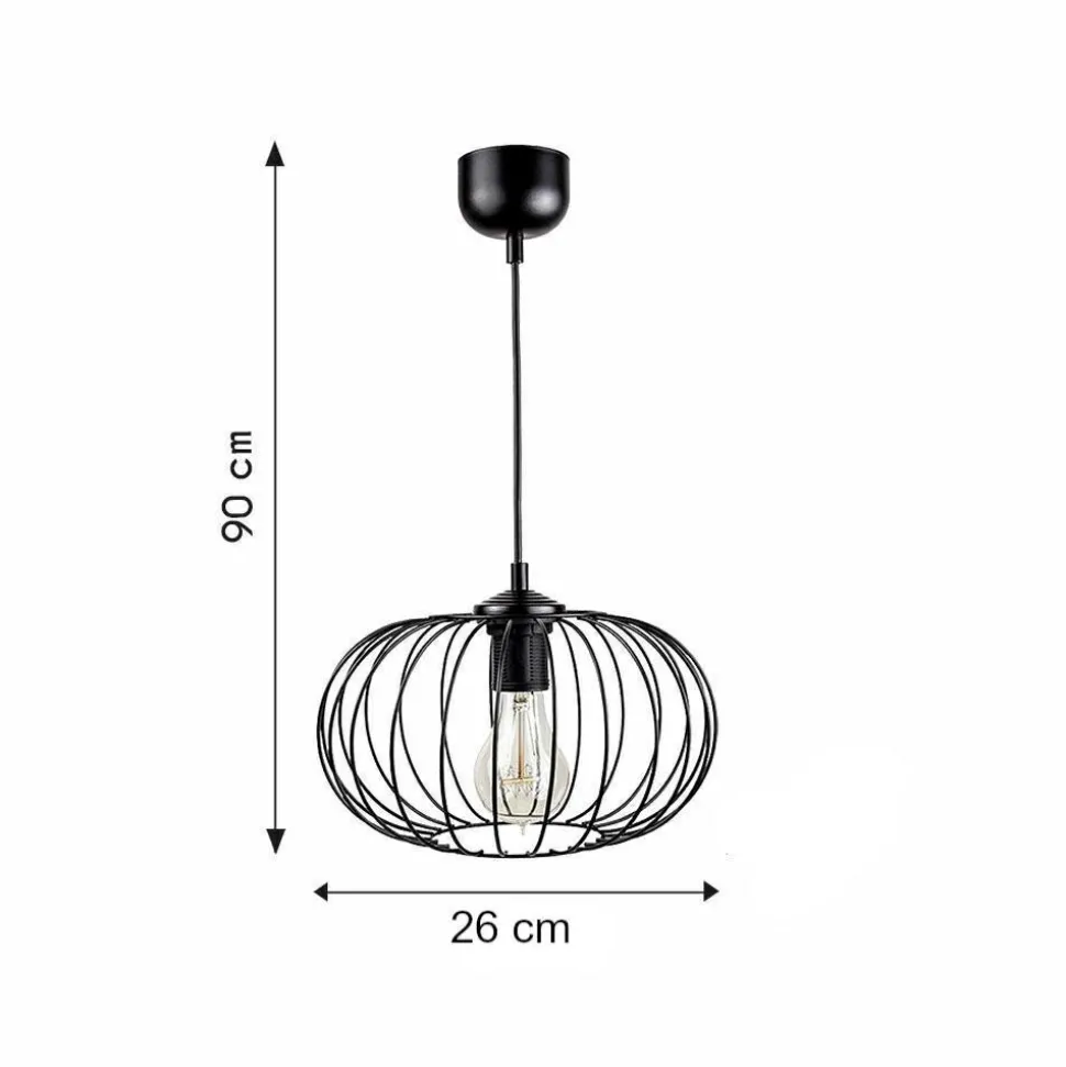 Lampa wisząca druciana 26 cm czarna
