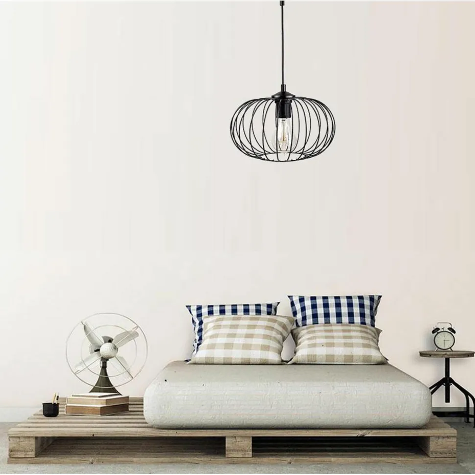 Lampa wisząca druciana 26 cm czarna
