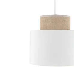 Lampa wisząca DUO biała juta 1xE27 20 cm
