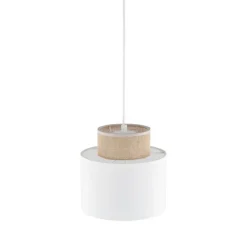 Lampa wisząca DUO biała juta 1xE27 20 cm