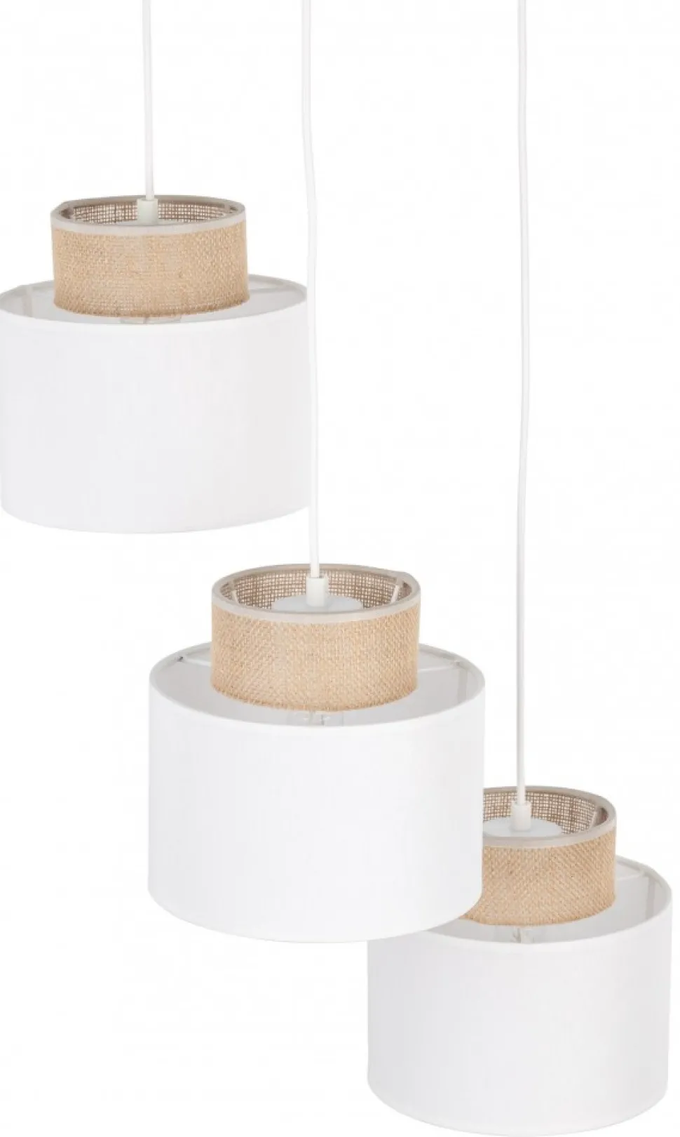 Lampa Wisząca DUO Biały Abażury 3xE27