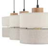 Lampa Wisząca ECO Szary Beżowy Abażury 3xE27